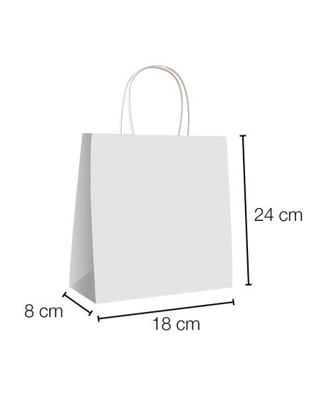 Bolsas papel kraft de asa rizada 18x8x24 cm