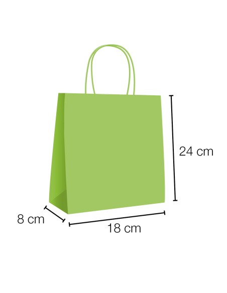 Sacos papel kraft com asa torcida 18x8x24 cm
