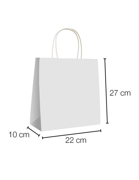Sacos papel kraft com asa torcida 22x10x27 cm
