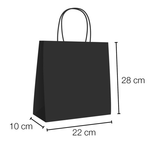 Bolsas papel kraft de asa rizada 22x10x28 cm