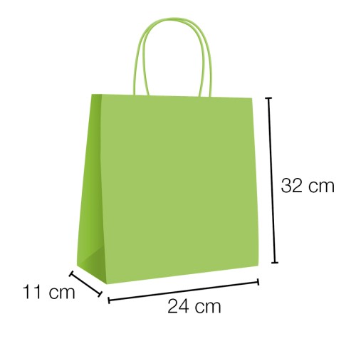 Kraft curly handle kraft paper bags 24x11x32 cm