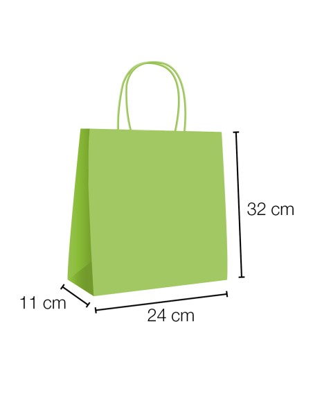 Sacos papel kraft com asa torcida 24x11x32 cm