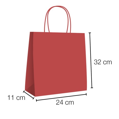 Kraft curly handle kraft paper bags 24x11x32 cm