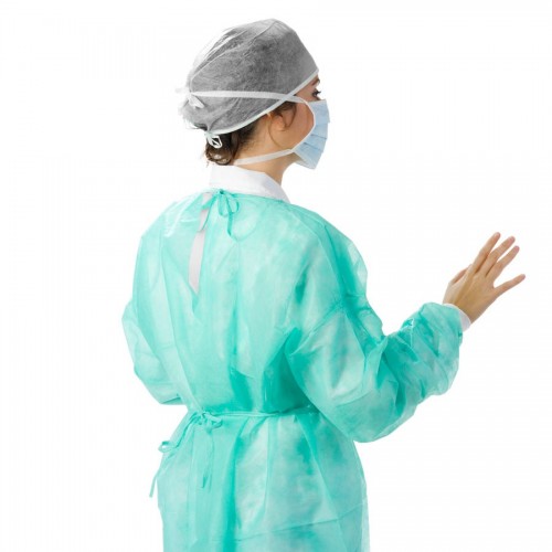 ▷ Bata de proteção saúde em TNT de polipropileno fecho dorsal com atilhos | Uniuso