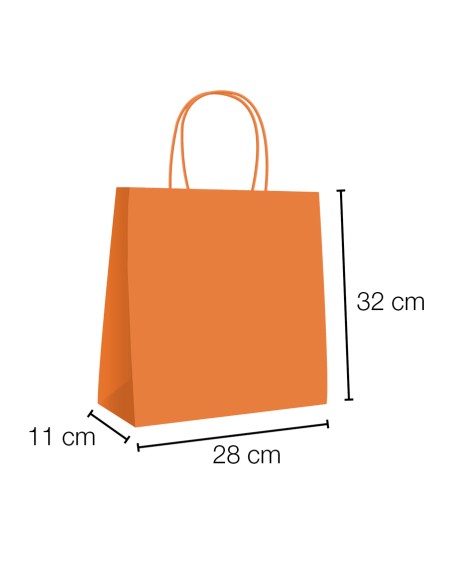 Kraft curly handle kraft paper bags 28x11x32 cm