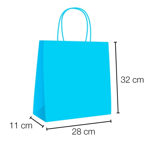 Kraft curly handle kraft paper bags 28x11x32 cm