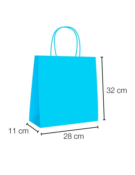 Kraft curly handle kraft paper bags 28x11x32 cm