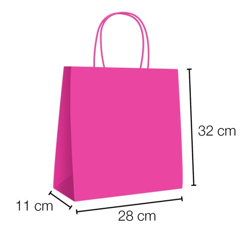 Kraft curly handle kraft paper bags 28x11x32 cm