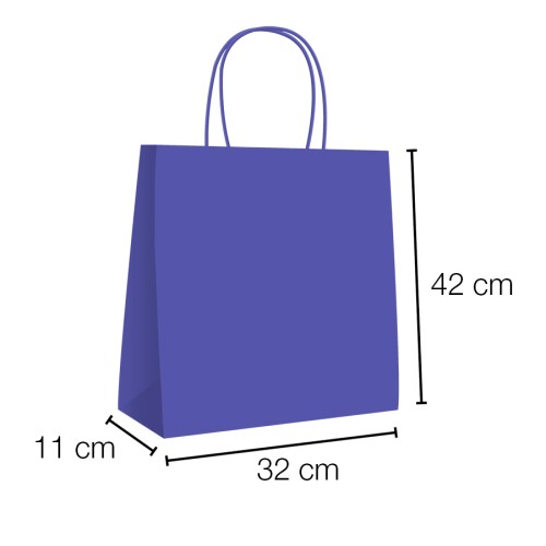 Kraft curly handle kraft paper bags 32x11x42 cm