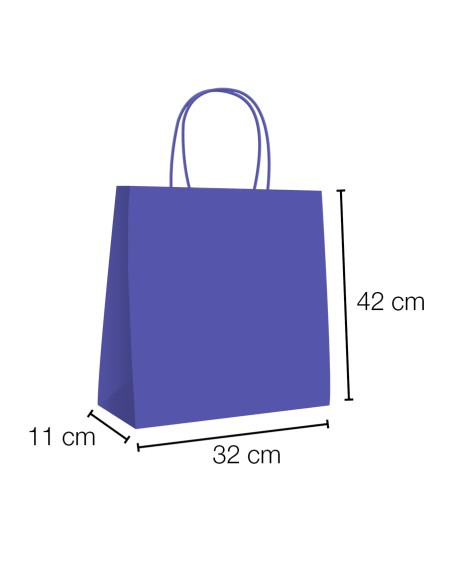 Bolsas papel kraft de asa rizada 32x11x42 cm