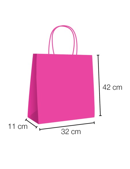 Kraft curly handle kraft paper bags 32x11x42 cm