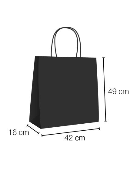Sacos papel kraft com asa torcida  42x16x49 cm