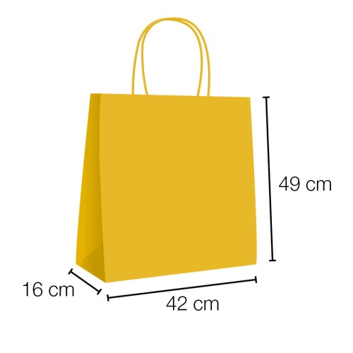 Kraft curly handle kraft paper bags 42x16x49 cm