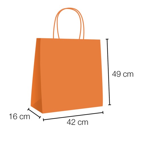 Kraft curly handle kraft paper bags 42x16x49 cm