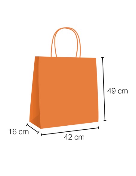 Bolsas papel kraft de asa rizada 42x16x49 cm