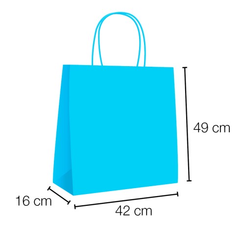 Kraft curly handle kraft paper bags 42x16x49 cm