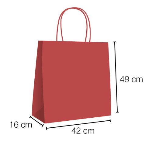 Kraft curly handle kraft paper bags 42x16x49 cm