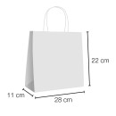 Kraft paper bags with curly handle with wide base 28x11x22 cm