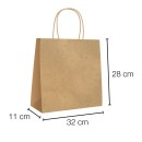 Kraft paper bags with curly handle with wide base 32x11x28 cm