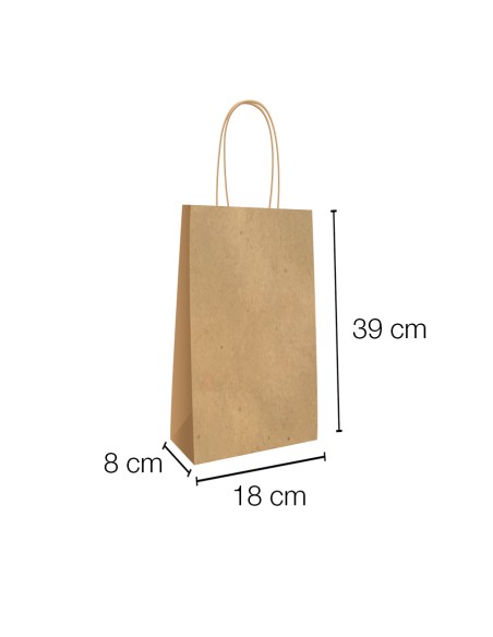 Bolsa papel asa rizada para 2 botellas 18x8x39cm