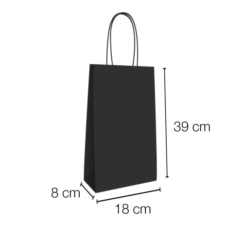Paper bag with curly handle for 2 bottles 18x8x39cm
