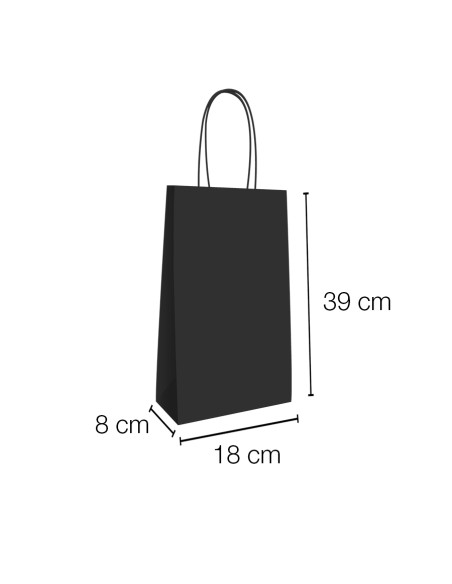 Paper bag with curly handle for 2 bottles 18x8x39cm