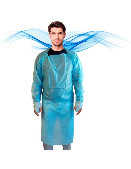 CPE gown with thumb hole