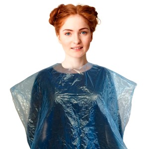 PE hair color cape on roll...