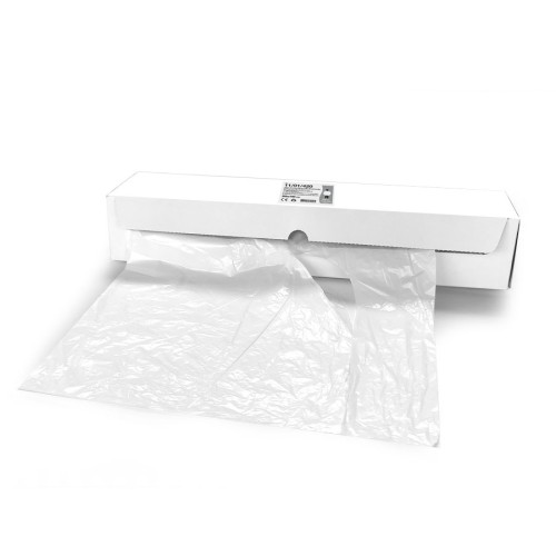 PE hair color cape on roll with dispenser