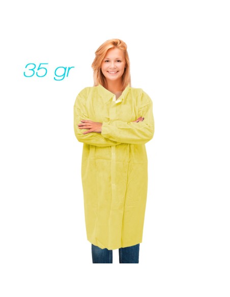 Non-woven SPP labcoat industry without pockets 35 gr