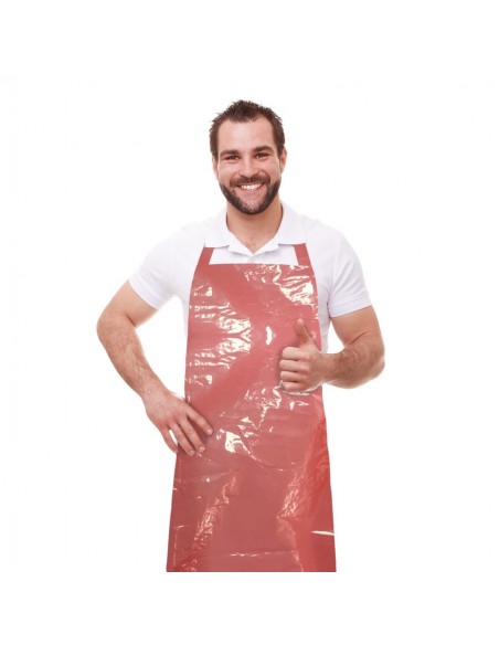 Delantal de Polietileno rojo