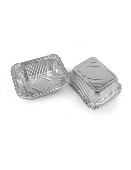 Envases de aluminio rectangulares y redondos con tapa