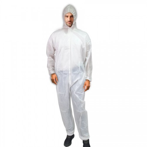 Non-woven SPP+PE coverall with hood 35 + 13 gr