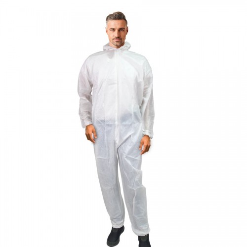 Fato integral com capuz em TNT de polipropileno...