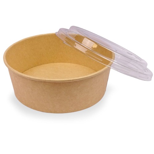 Ensaladera de cartón con tapa de polietileno 1.200ml