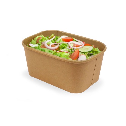 Rectangular cardboard salad bowl with...