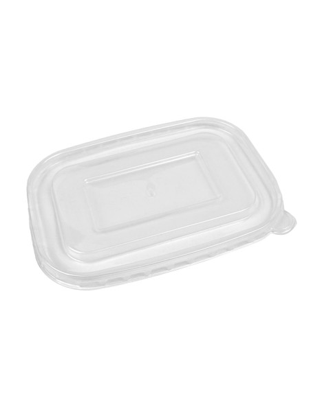 Saladeira retangular de cartão com tampa de polietileno