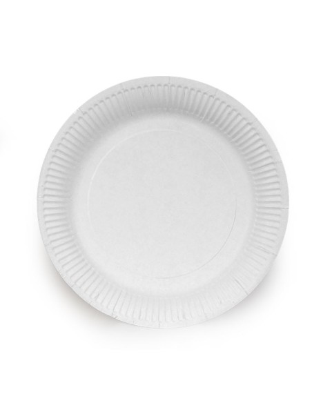 Pratos de cartão dobráveis Branco Unibasic